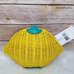 Crossbody clutch Green Kate Spade Lemon Zest Wicker Crossbody Yellow New
